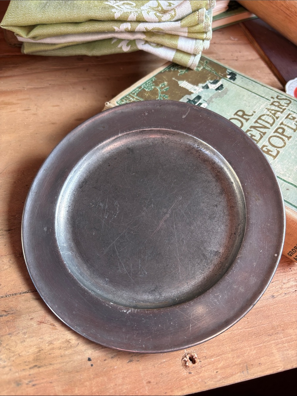 Classic Metal Dinner Plate in Dark Pewter